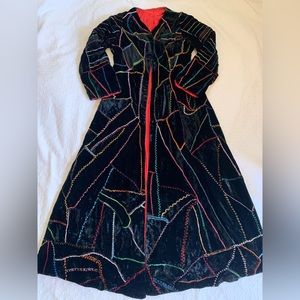 Hand Stitched Vintage full length Velvet Cloak / Robe / Jacket Colorful & Unique